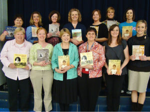 Photo of Andrea with Teachers for "Author of the Year"